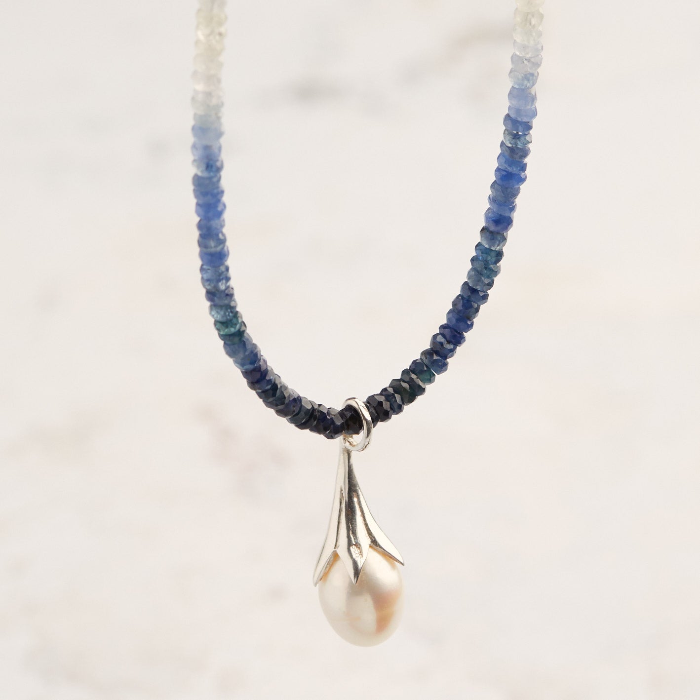 Celestial Sapphire and Pearl Necklace