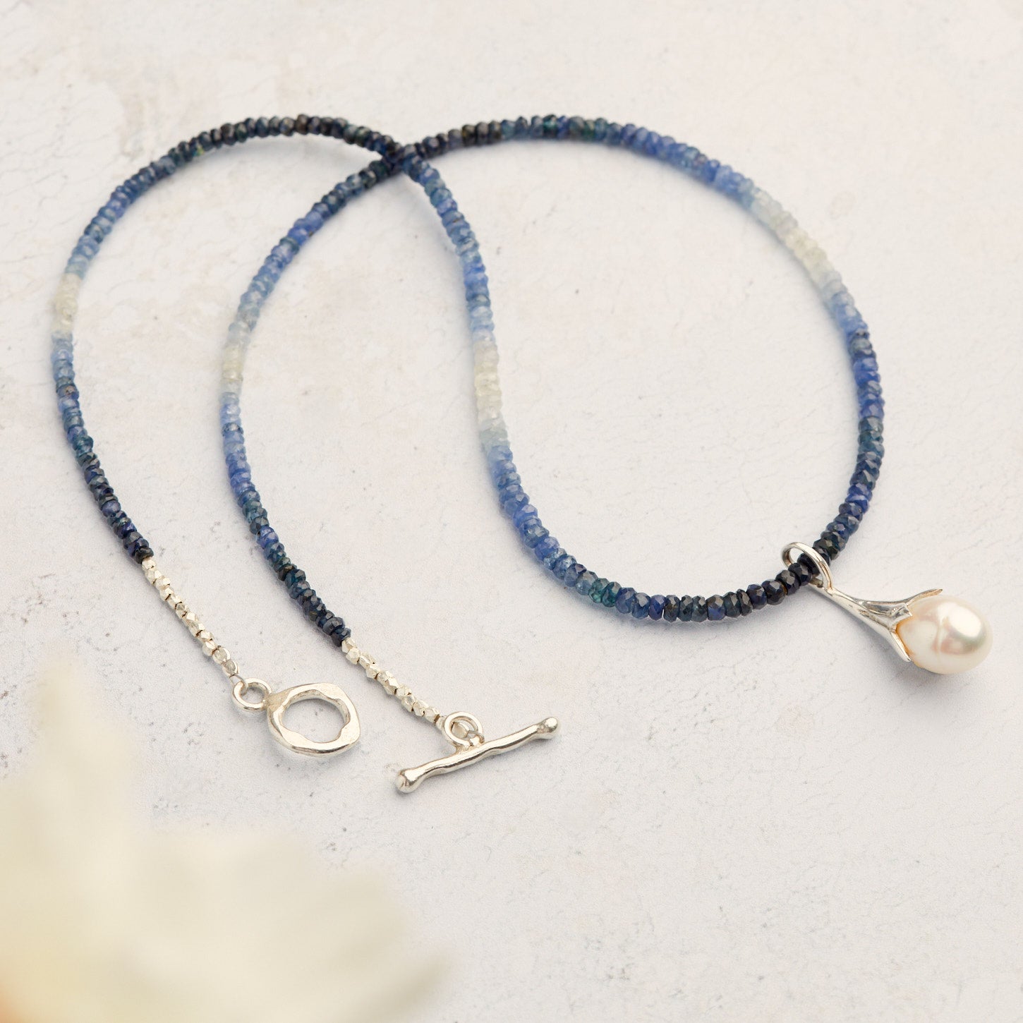 Celestial Sapphire and Pearl Necklace
