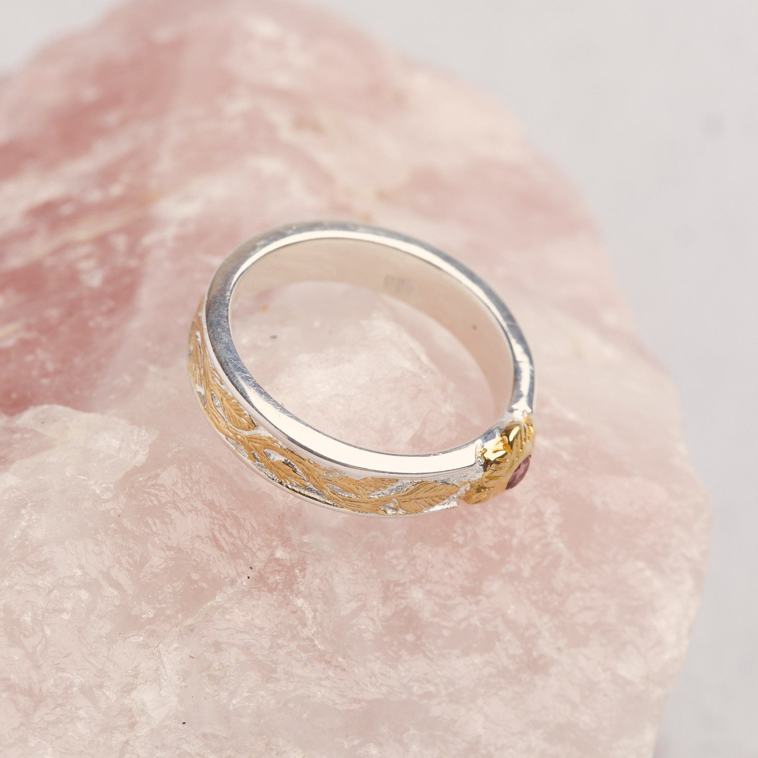 Blessing Garnet Gold & Silver Ring