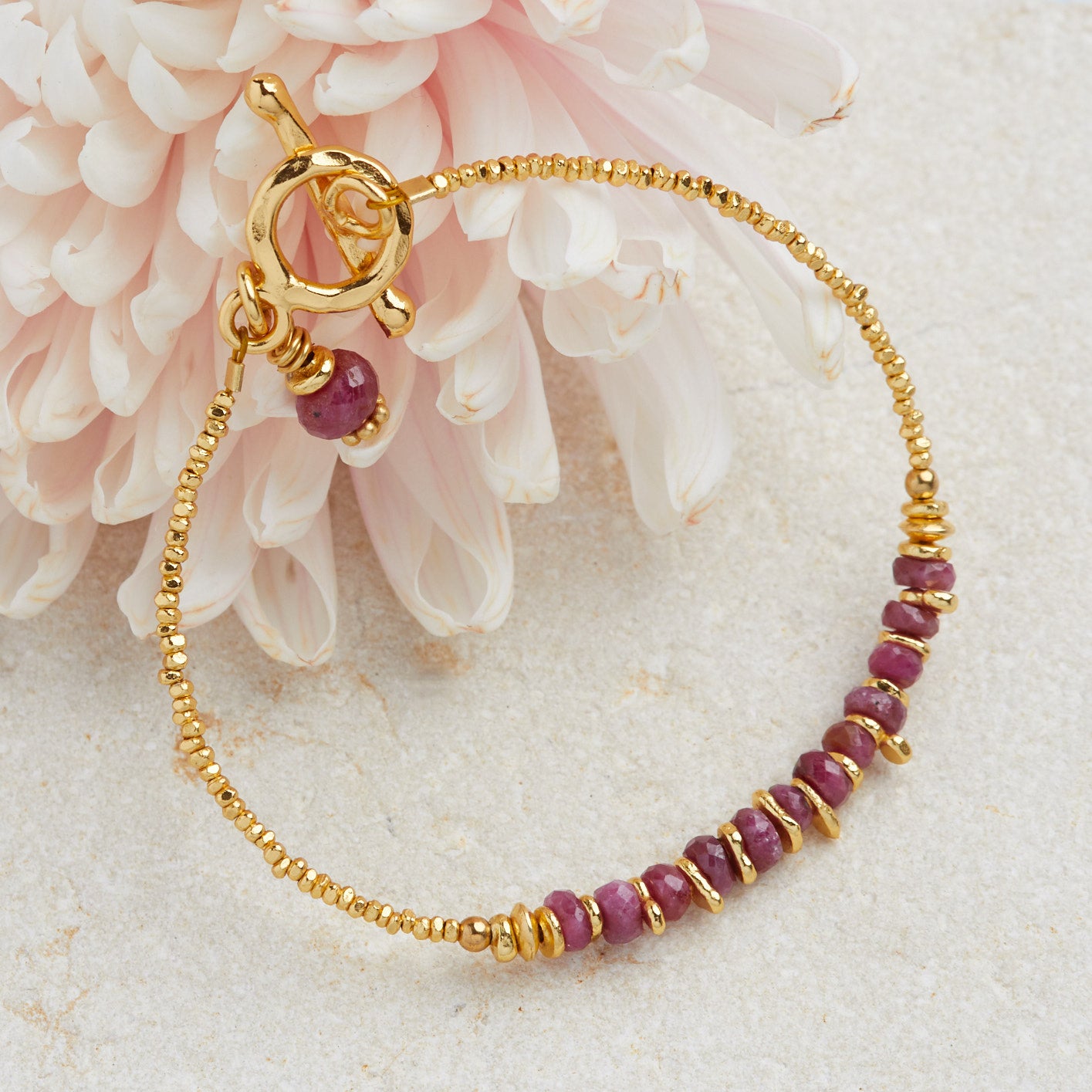 Sold Desert Rose Ruby Bracelet Gold – Luna Rose